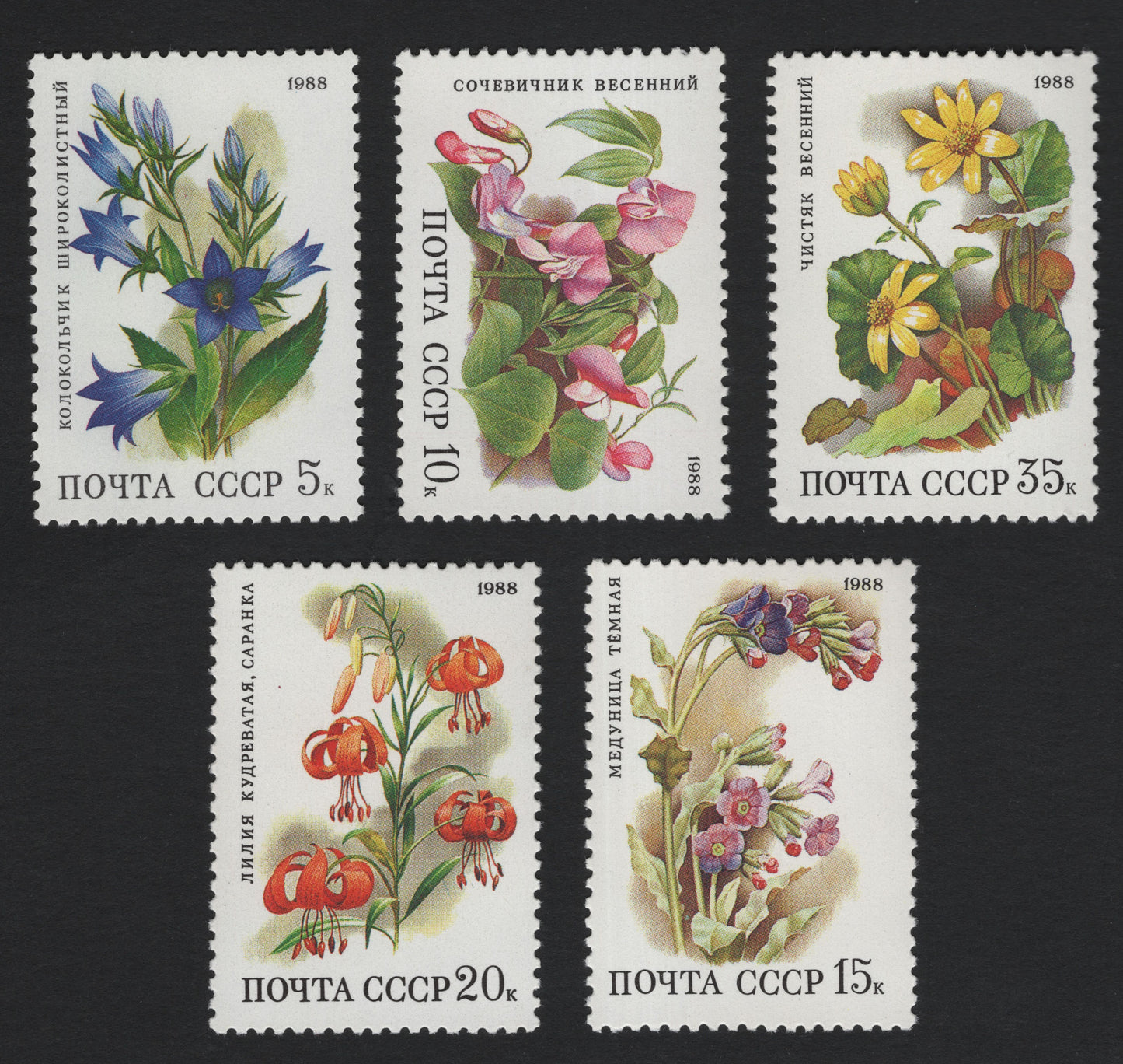 SCG5943 - USSR 1988 Wildflowers Definitive Set