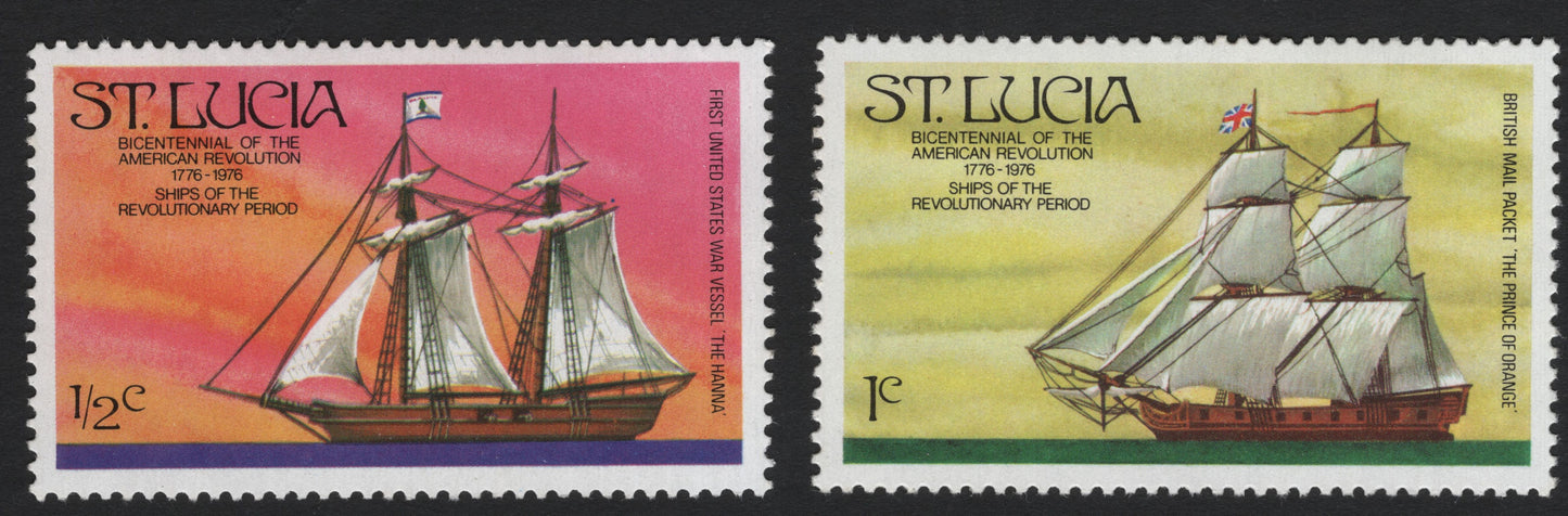 SCG5950 - St. Lucia – Bicentennial of the American Revolution (1776-1976): Ships of the Revolutionary Period