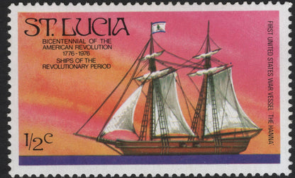 SCG5950 - St. Lucia – Bicentennial of the American Revolution (1776-1976): Ships of the Revolutionary Period