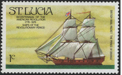 SCG5950 - St. Lucia – Bicentennial of the American Revolution (1776-1976): Ships of the Revolutionary Period
