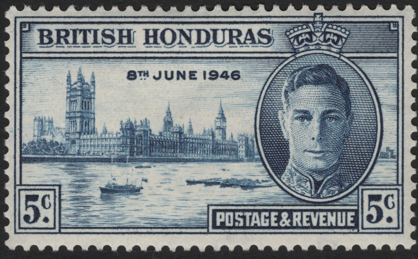 SCG6023 - 1946 Victory Issue – British Honduras 5¢ King George VI