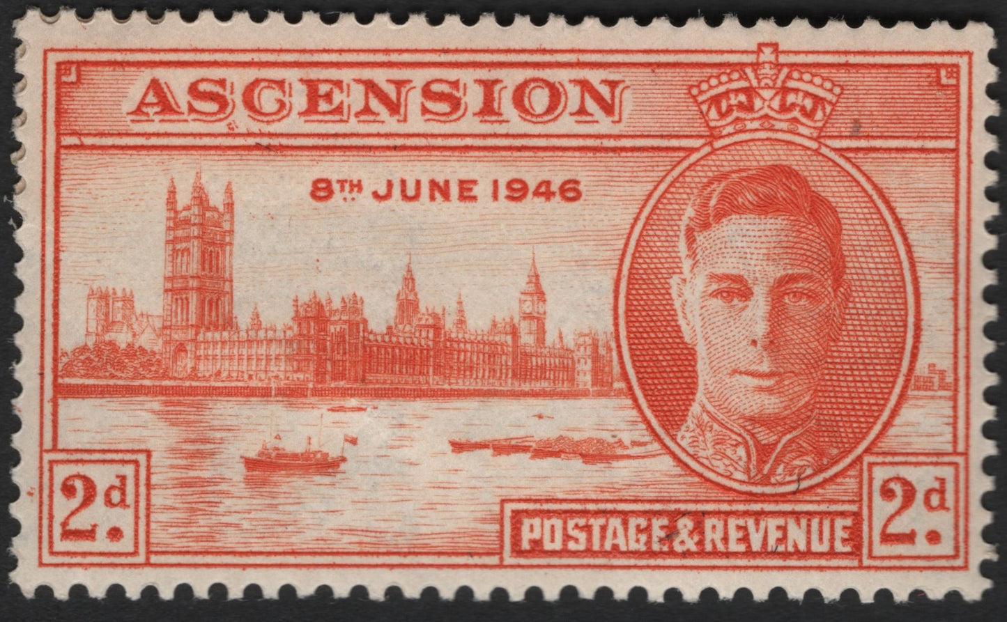 SCG6024 - Ascension 1946 “Victory Issue” – 2d Red, King George VI