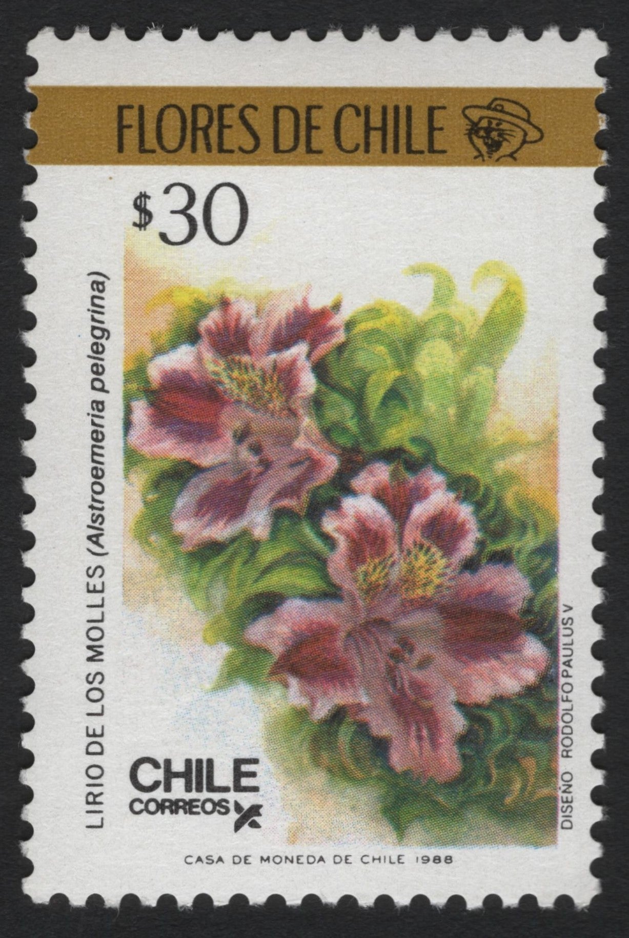SCG6120 - Chile 1988 “Flores de Chile – Lirio de los Molles” (Alstroemeria pelegrina)