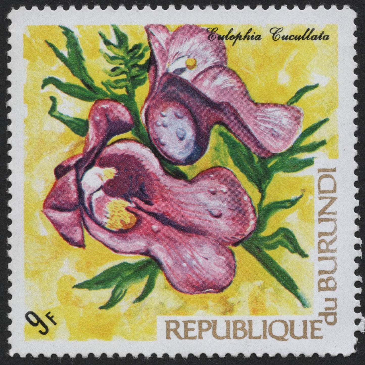 SCG6112 - Burundi 9 Franc “Eulophia Cucullata” Orchid Stamp