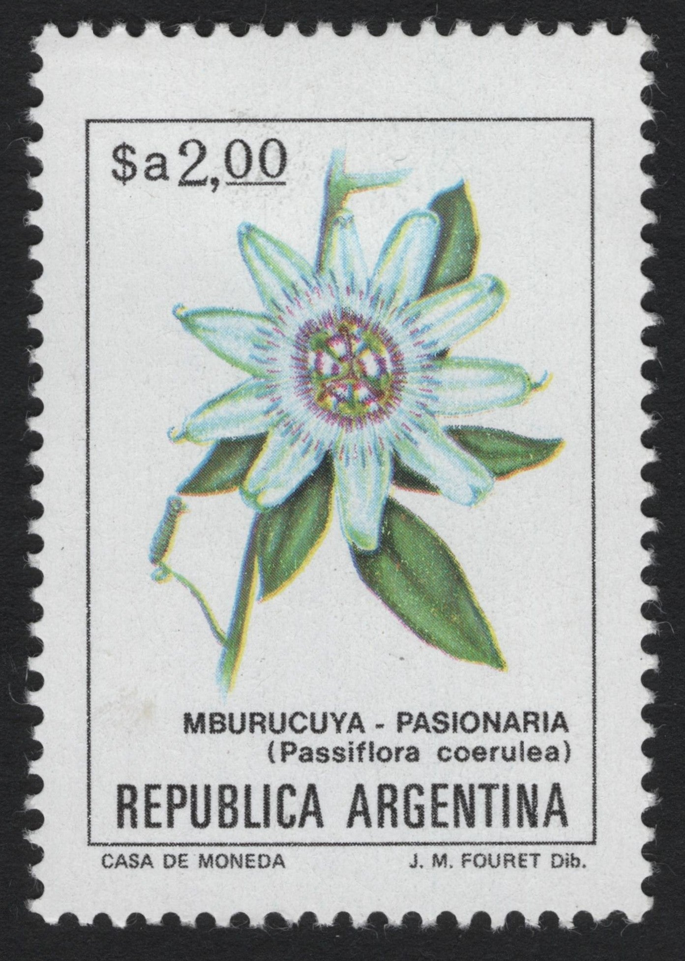 SCG6123 - Argentina 1989 – Passionflower (Passiflora caerulea)