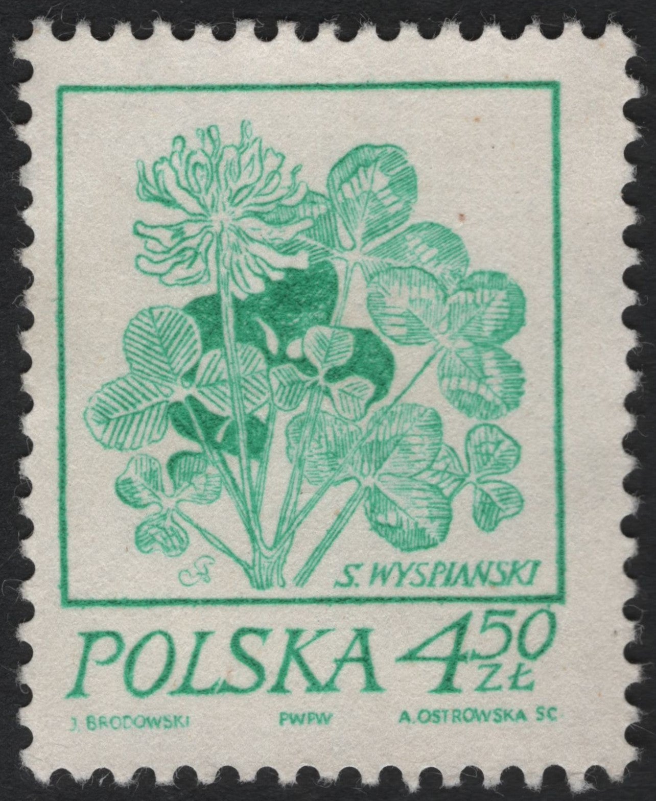 SCG6127 - Poland 4.50 zł Clover Stamp – S. Wyspiański Design