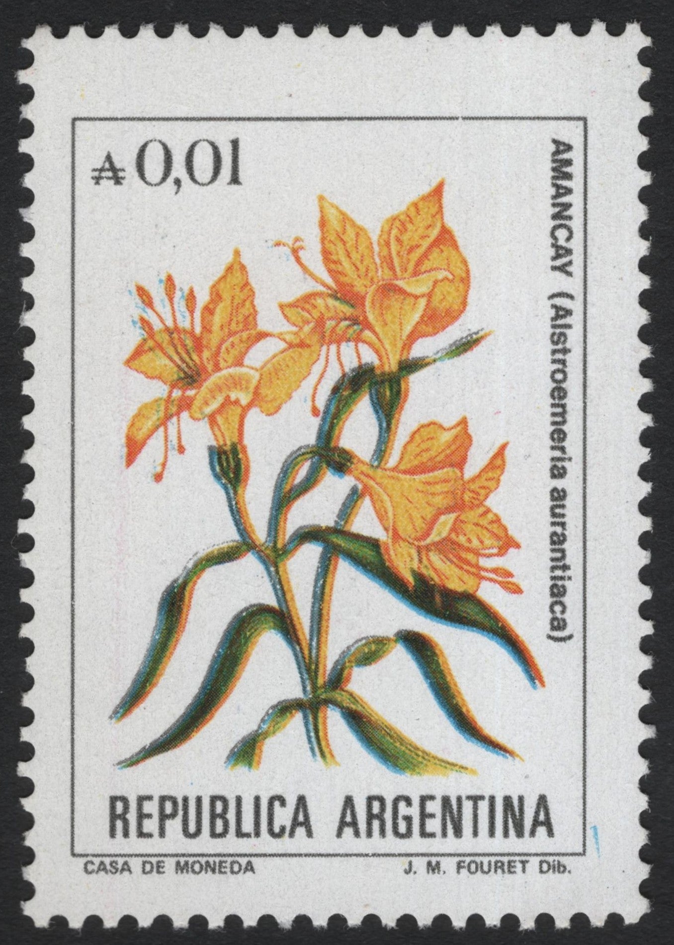 SCG6158 - Argentina 0.01 Peso – Amancay (Alstroemeria aurantiaca)