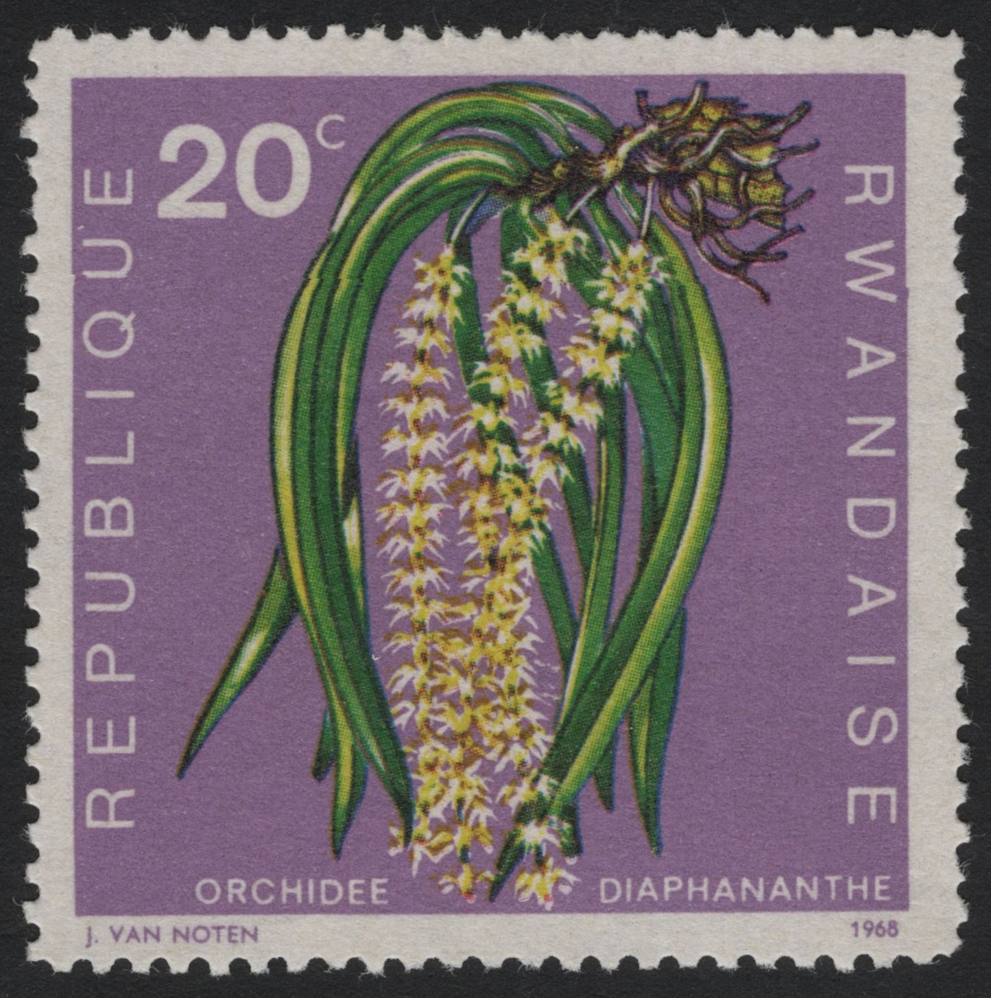 SCG6162 - Rwanda 1968 Orchid Stamp – Diaphananthe