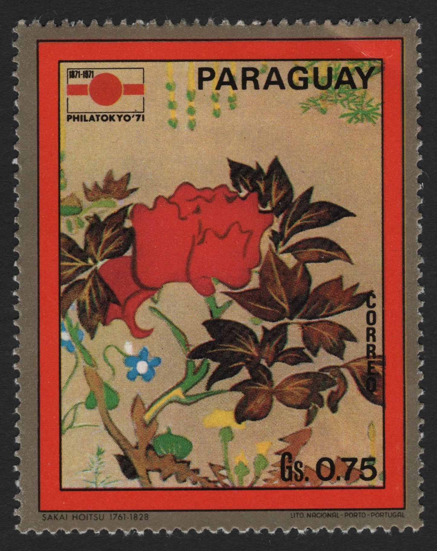 SCG6164 - Paraguay 1971 Philatokyo '71 – Floral Painting by Sakai Hōitsu