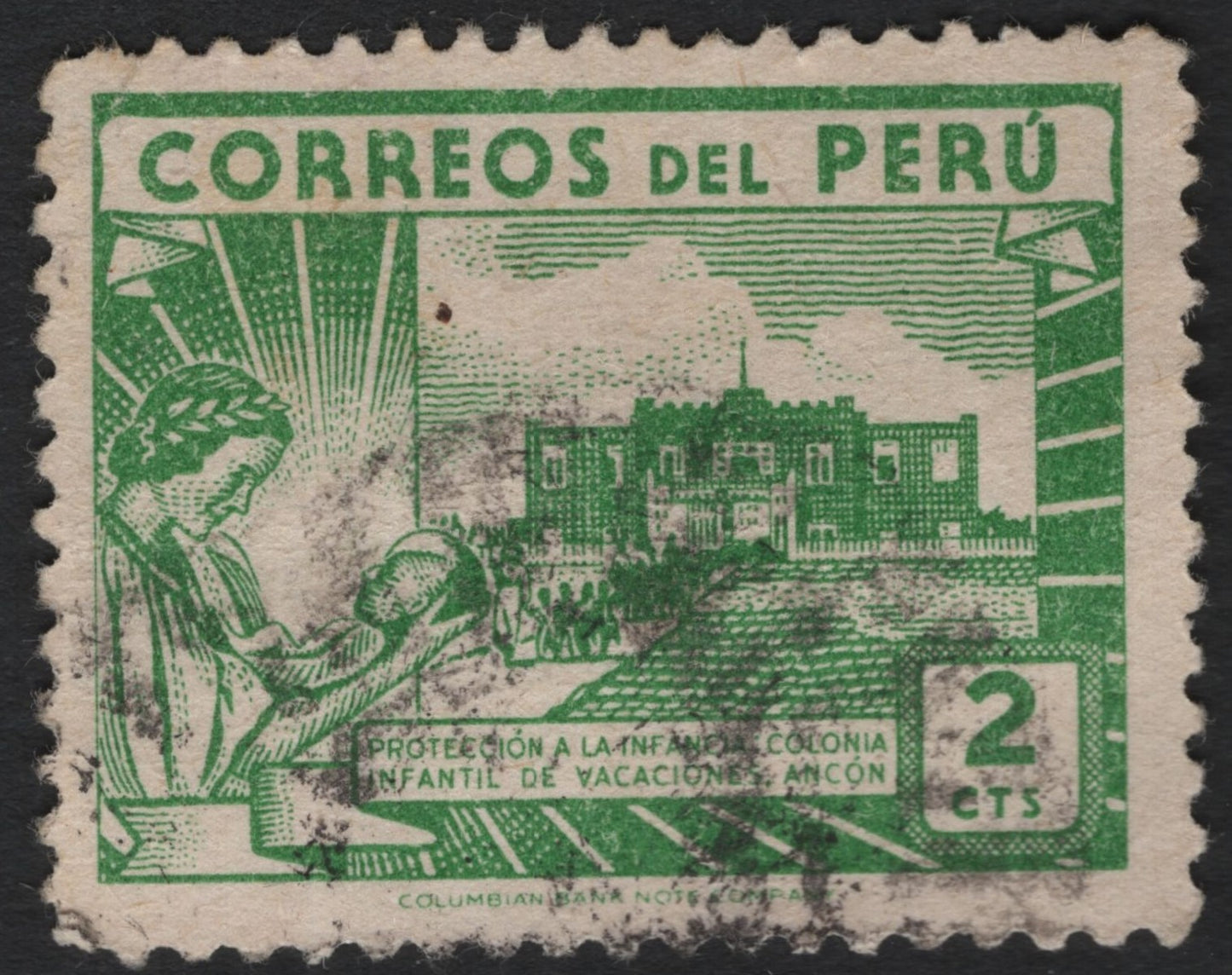 SCG6176 - Peru 2 Centavos – Protection of Childhood (Ancón Vacation Colony)