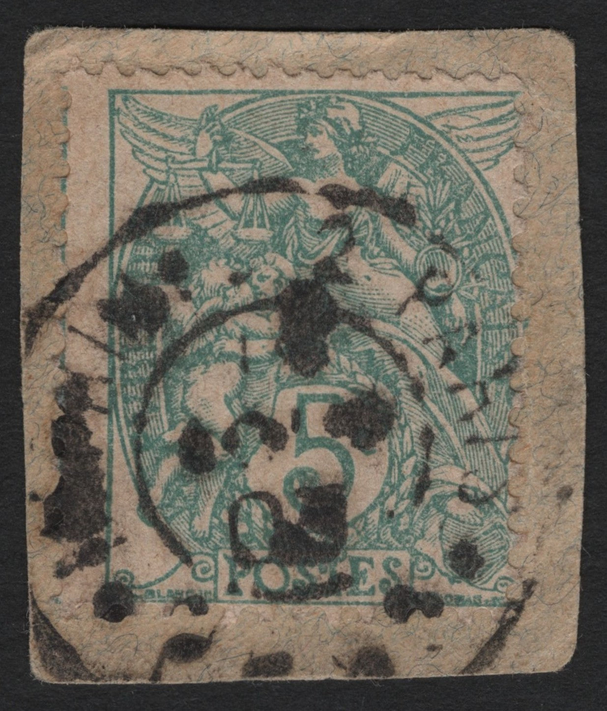 SCG6186 - France 1876 “Peace and Commerce” (Type Sage) 5 Centimes Green