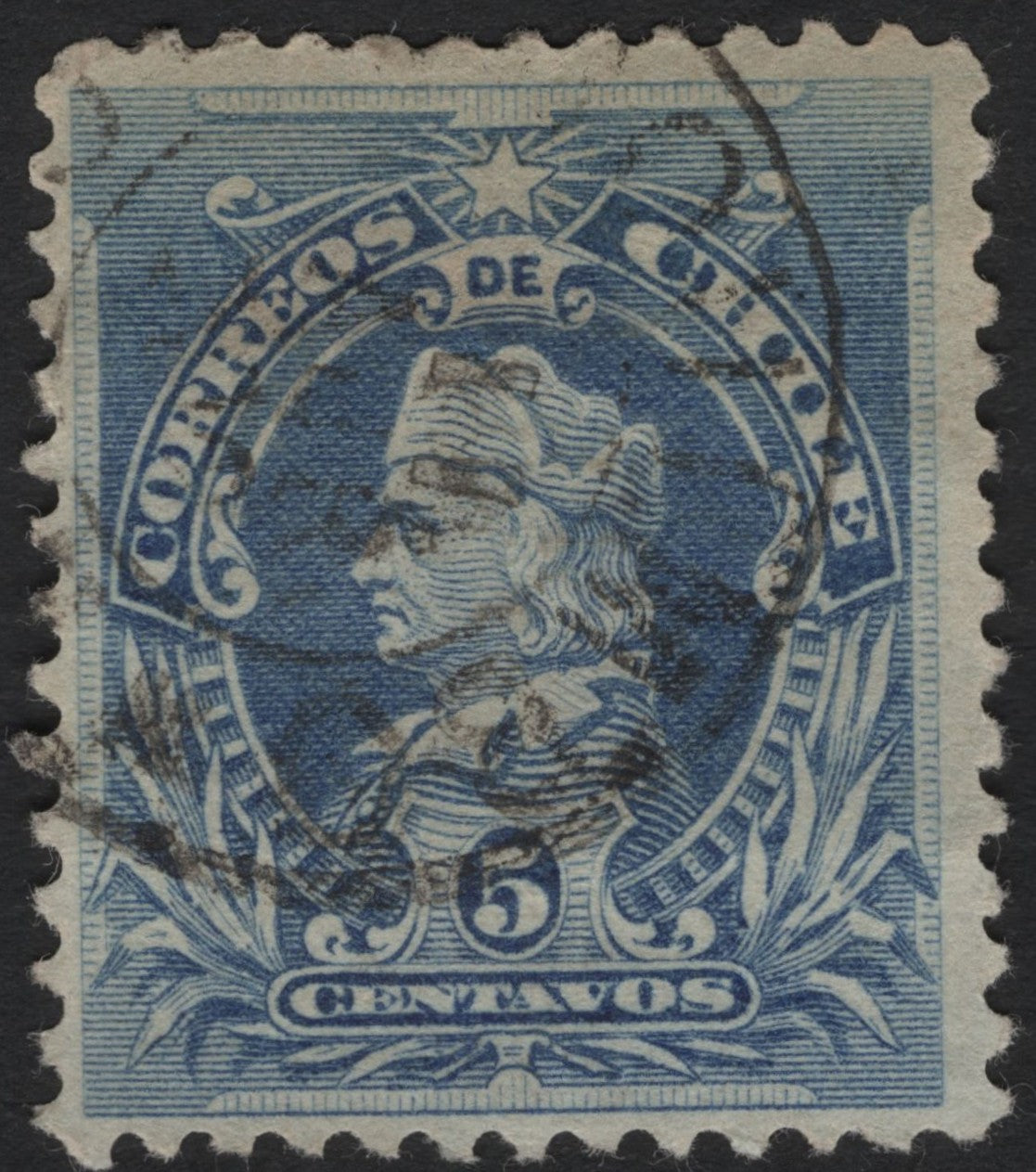SCG6219 - Chile 5 Centavos Blue – Christopher Columbus Issue