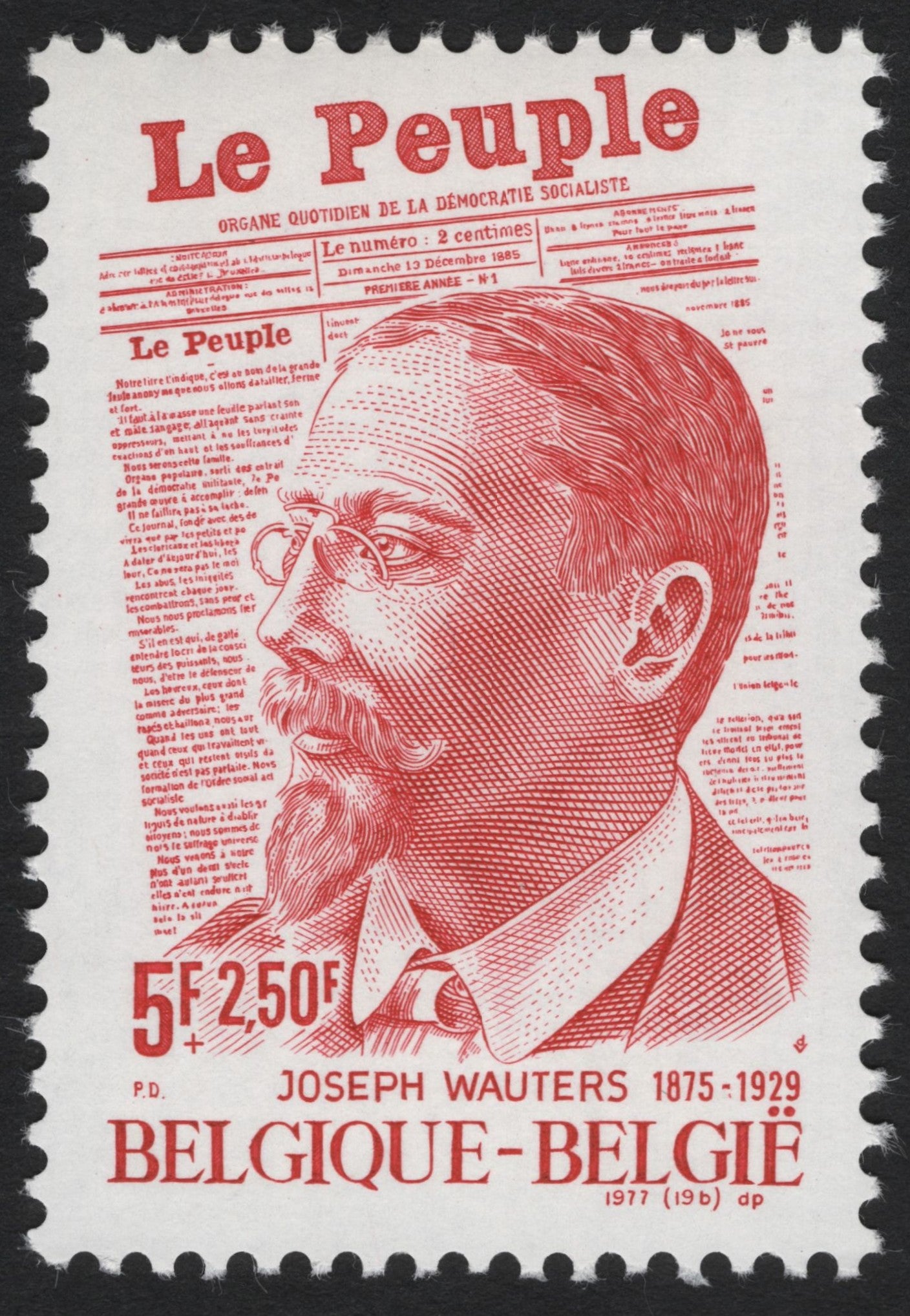 SCG6233 - Belgium 1977 – Joseph Wauters and Le Peuple Newspaper