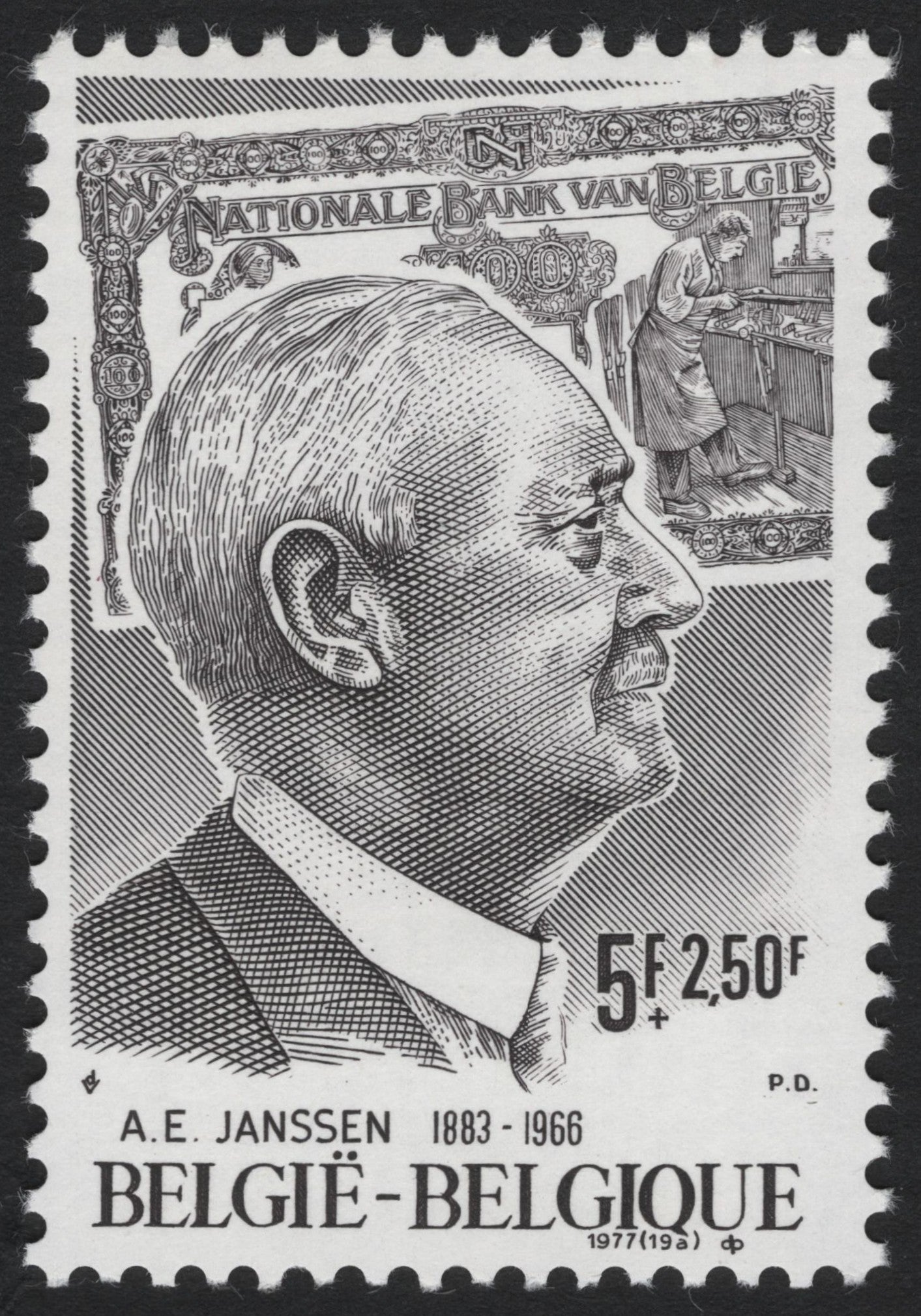 SCG6234 - Belgium 1977 – A.E. Janssen (1883–1966), National Bank of Belgium