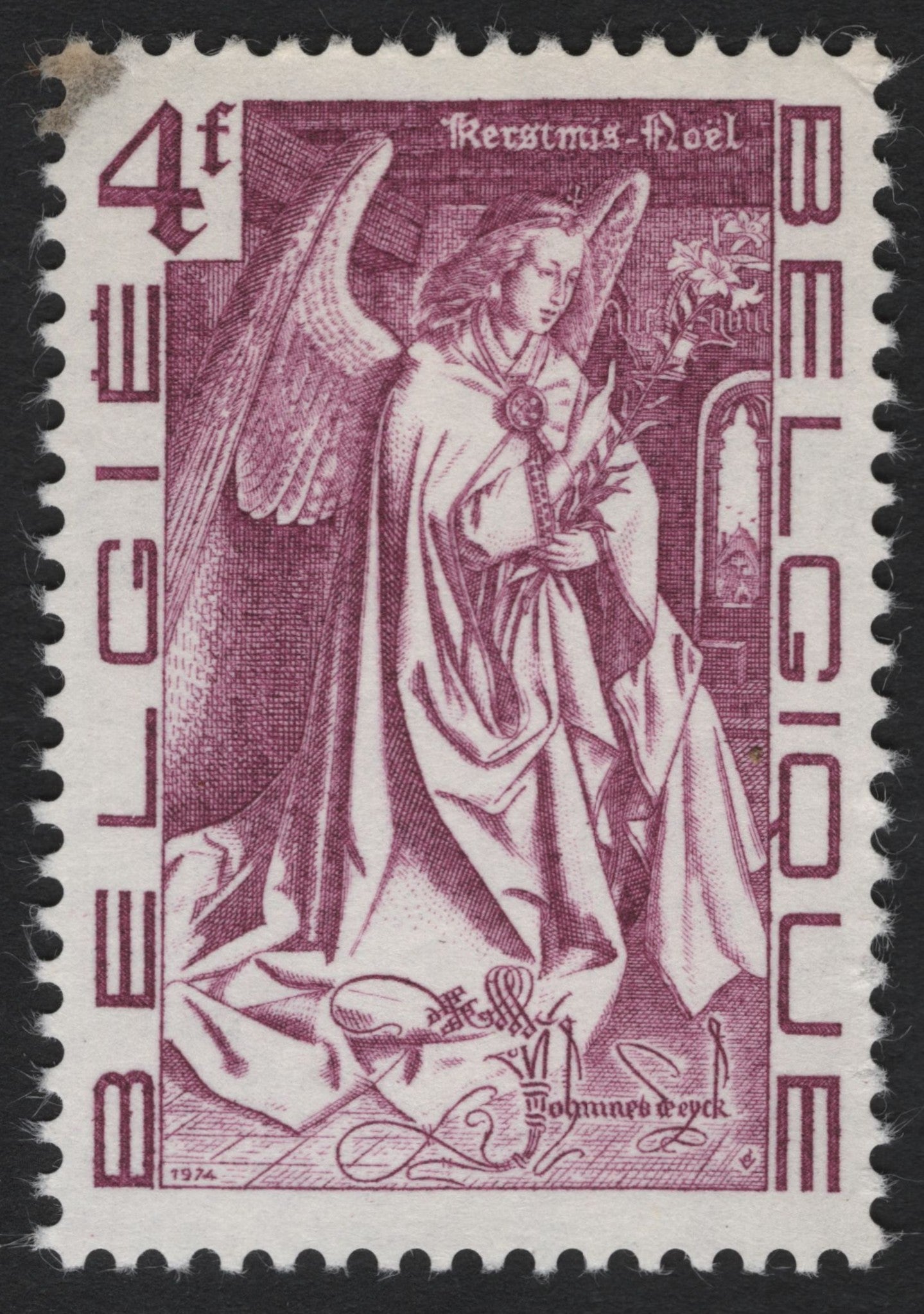 SCG6243 - Belgium 1974 “Annunciation Angel” Christmas Stamp