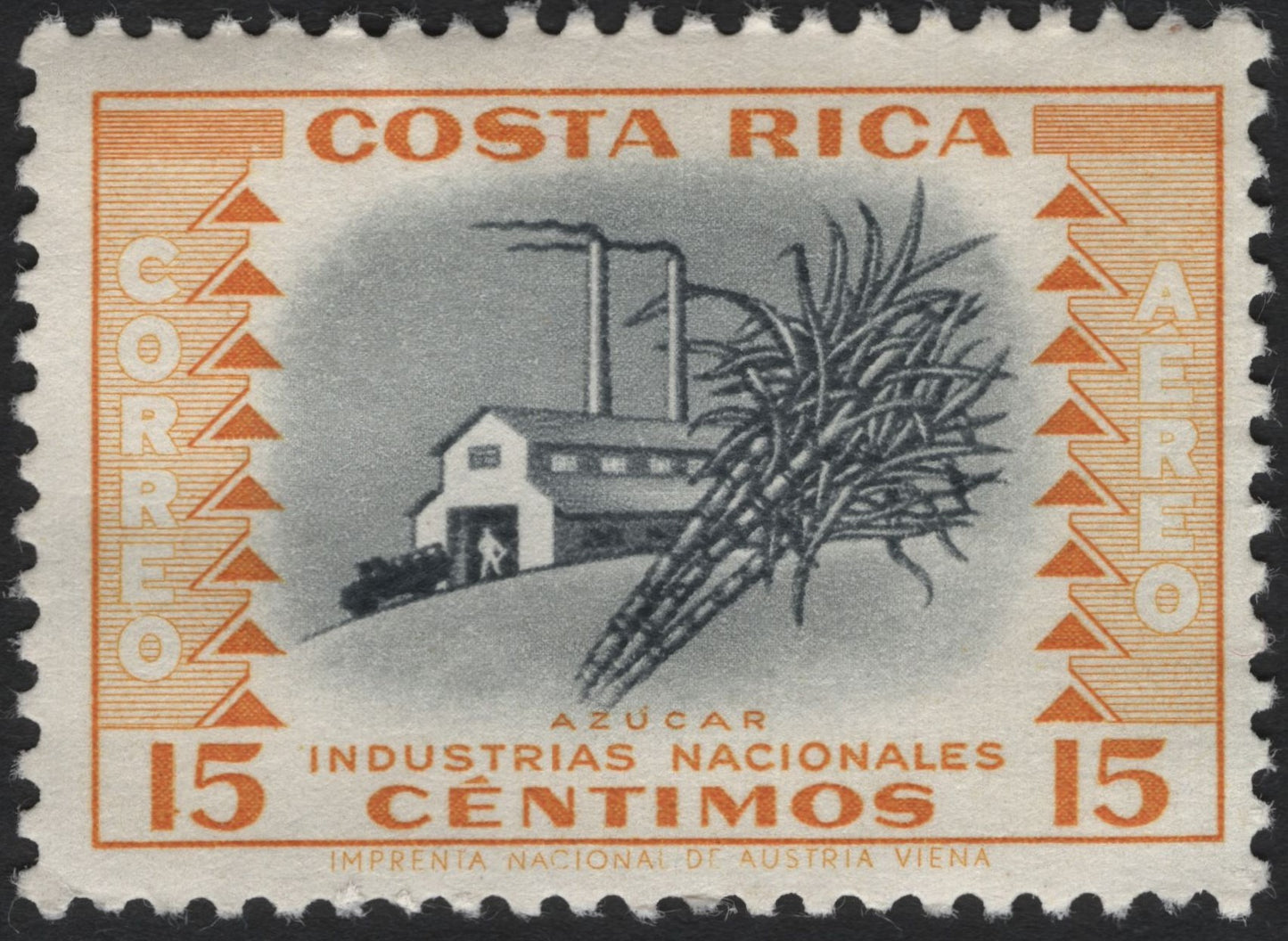 SCG6259 - Costa Rica 15 Céntimos Airmail – Azúcar (Sugar Industry)