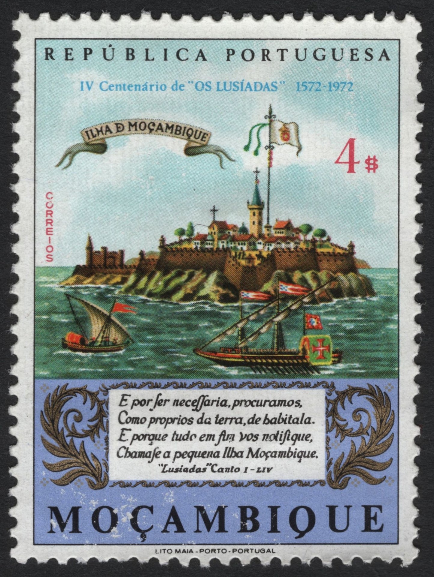 SCG6250 - Mozambique Island – 4 Escudos “Os Lusíadas” Centenary, 1972