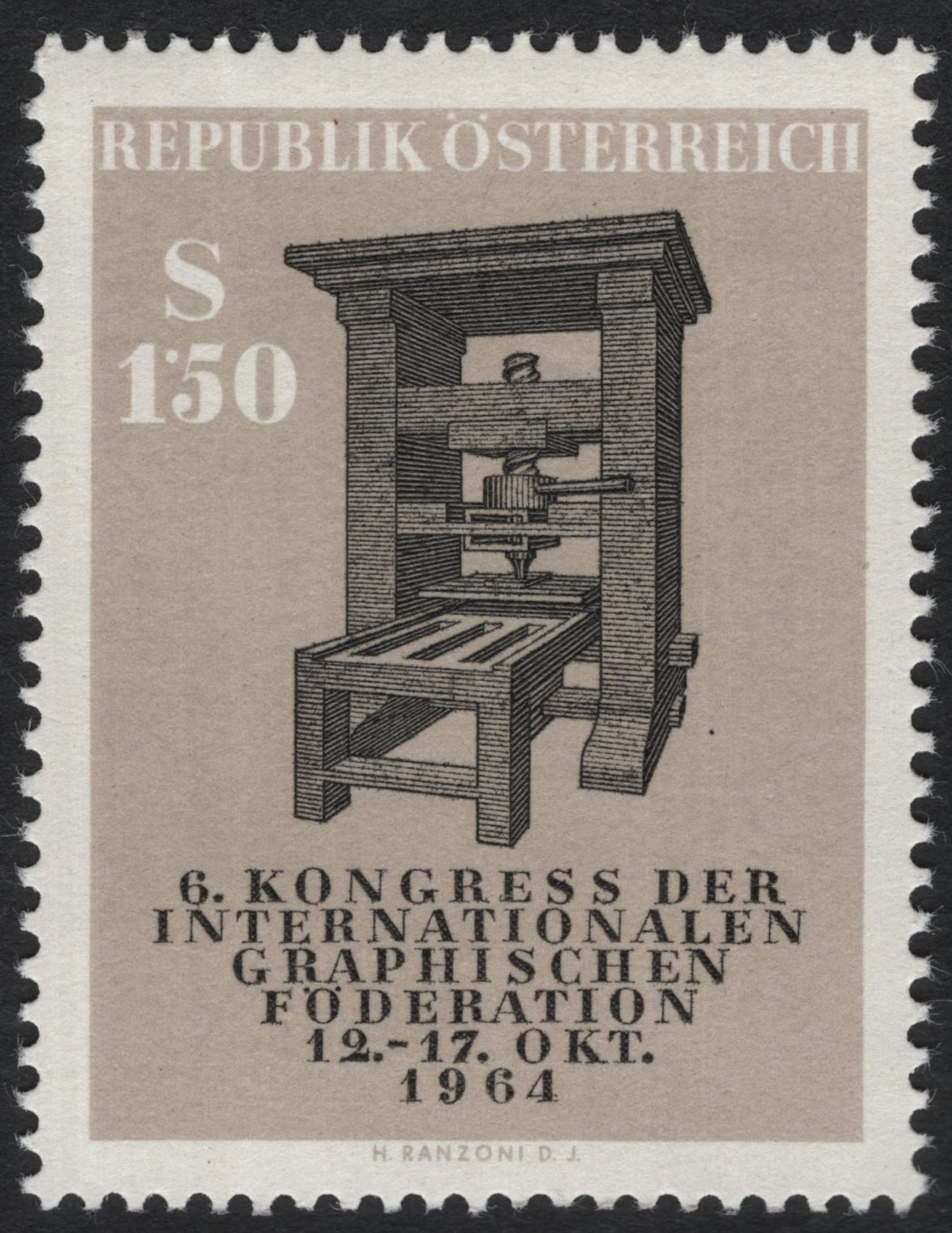 SCG6252 - Austria 1964 – International Graphical Federation Congress