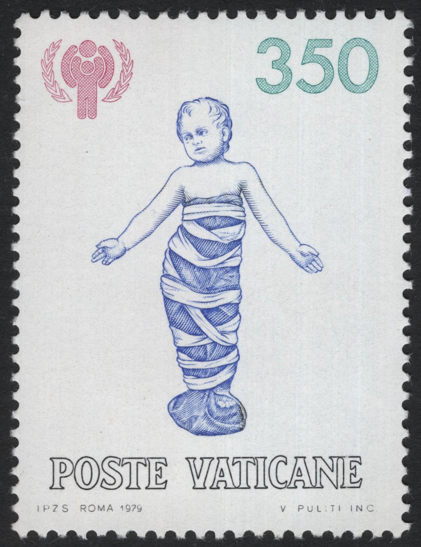 SCG6356 - Vatican City 1979 – International Year of the Child, Infant Sculpture Design
