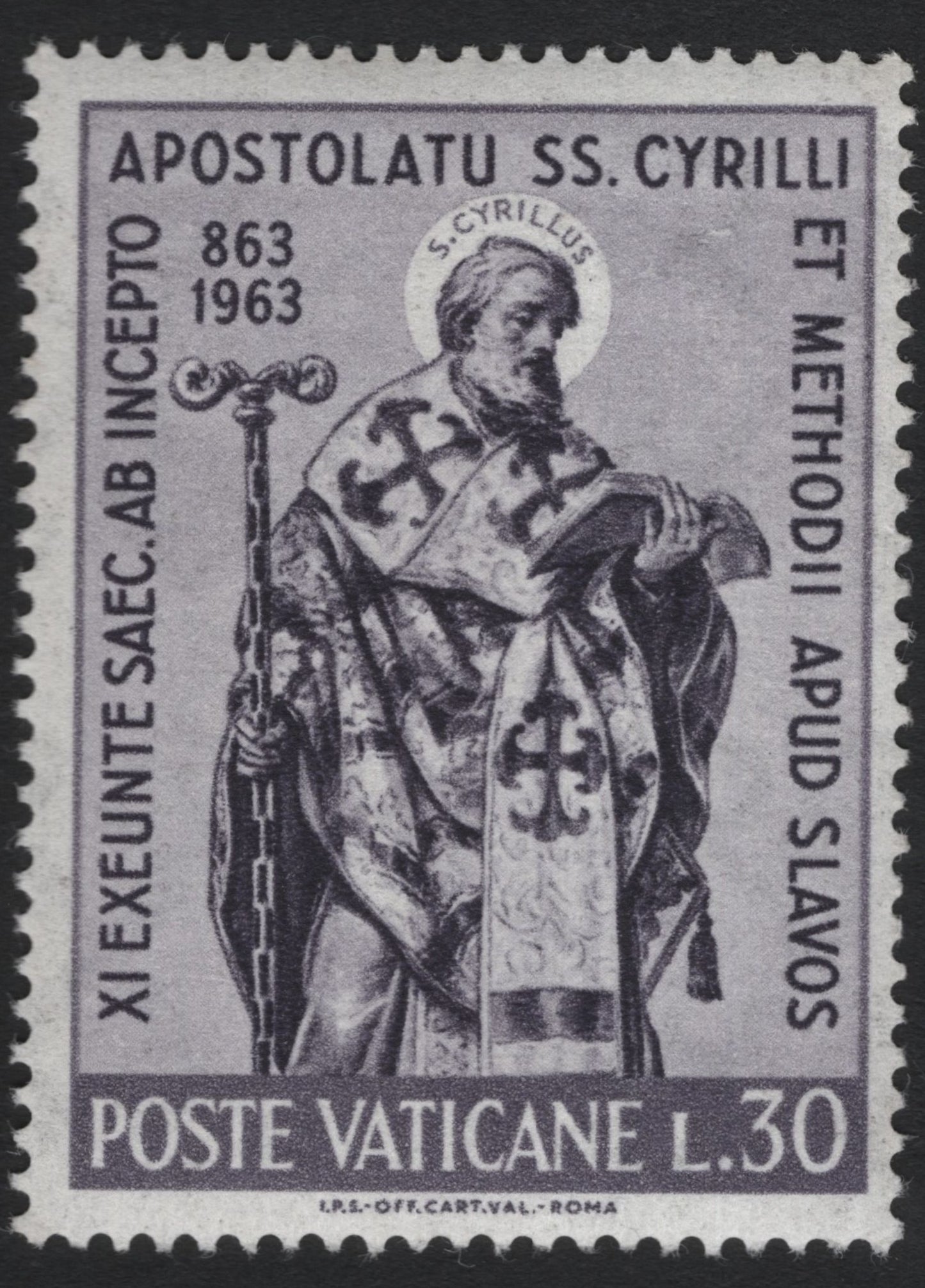 SCG6358 - Vatican City 1963 – 1100th Anniversary of the Apostolate of Saints Cyril and Methodius