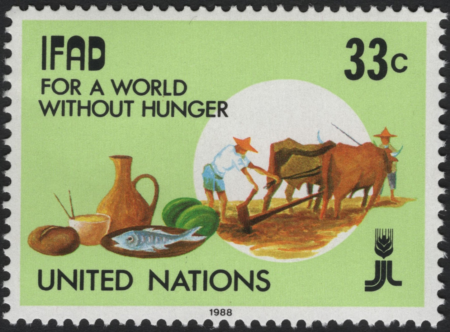 SCG6327 - United Nations 1988 – IFAD “For a World Without Hunger” 33¢