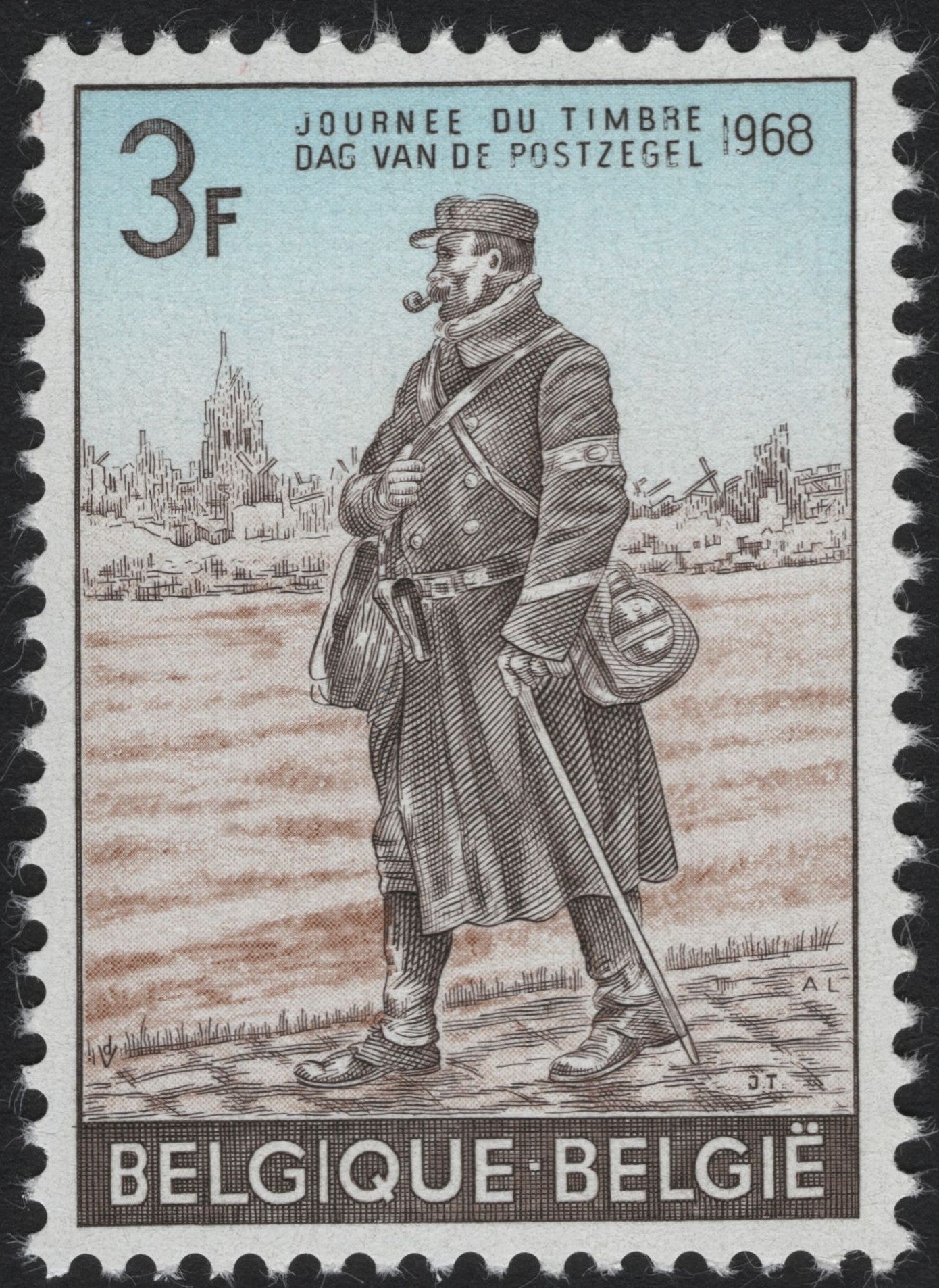 SCG6363 - Belgium 1968 – Stamp Day: World War I Belgian Soldier