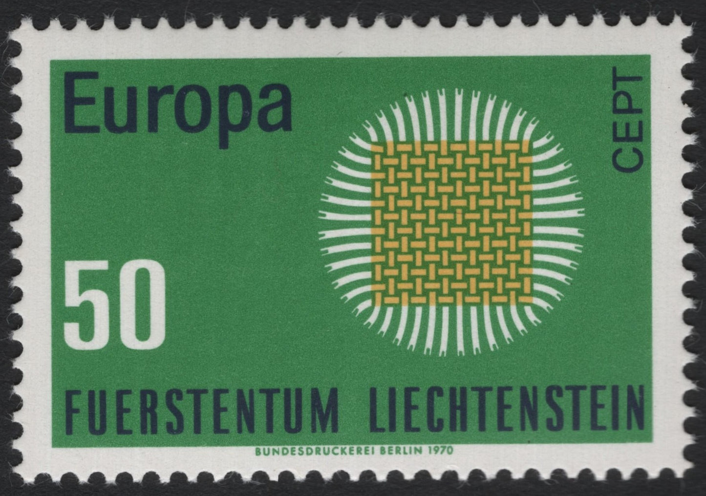 SCG6384 - Liechtenstein 1970 – Europa CEPT “Woven Design” 50 Rp