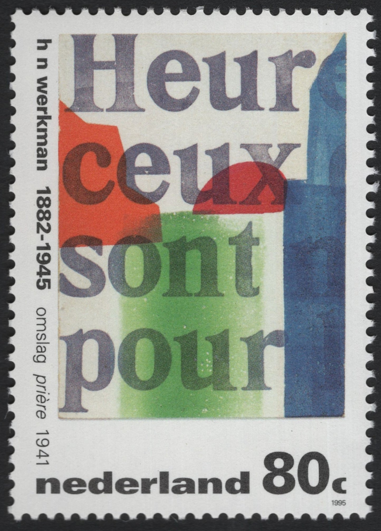 SCG6369 - Netherlands 1995 – H. N. Werkman “Heureux Ceux” Stamp