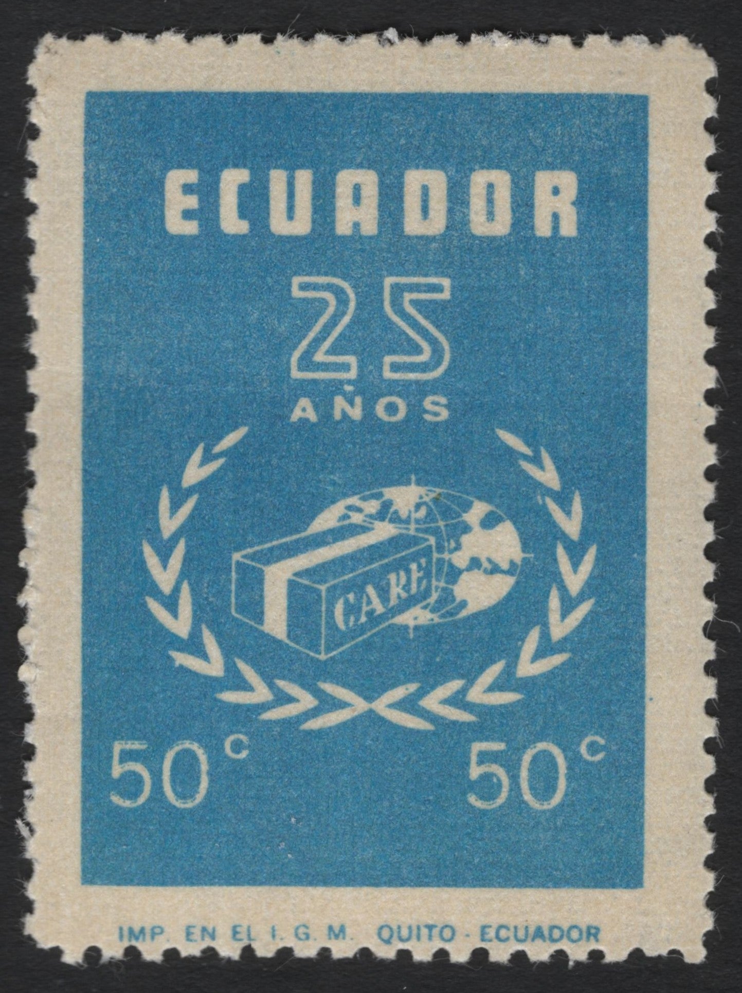 SCG6601 - Ecuador 25 Years of CARE – 50 Centavos (1971)