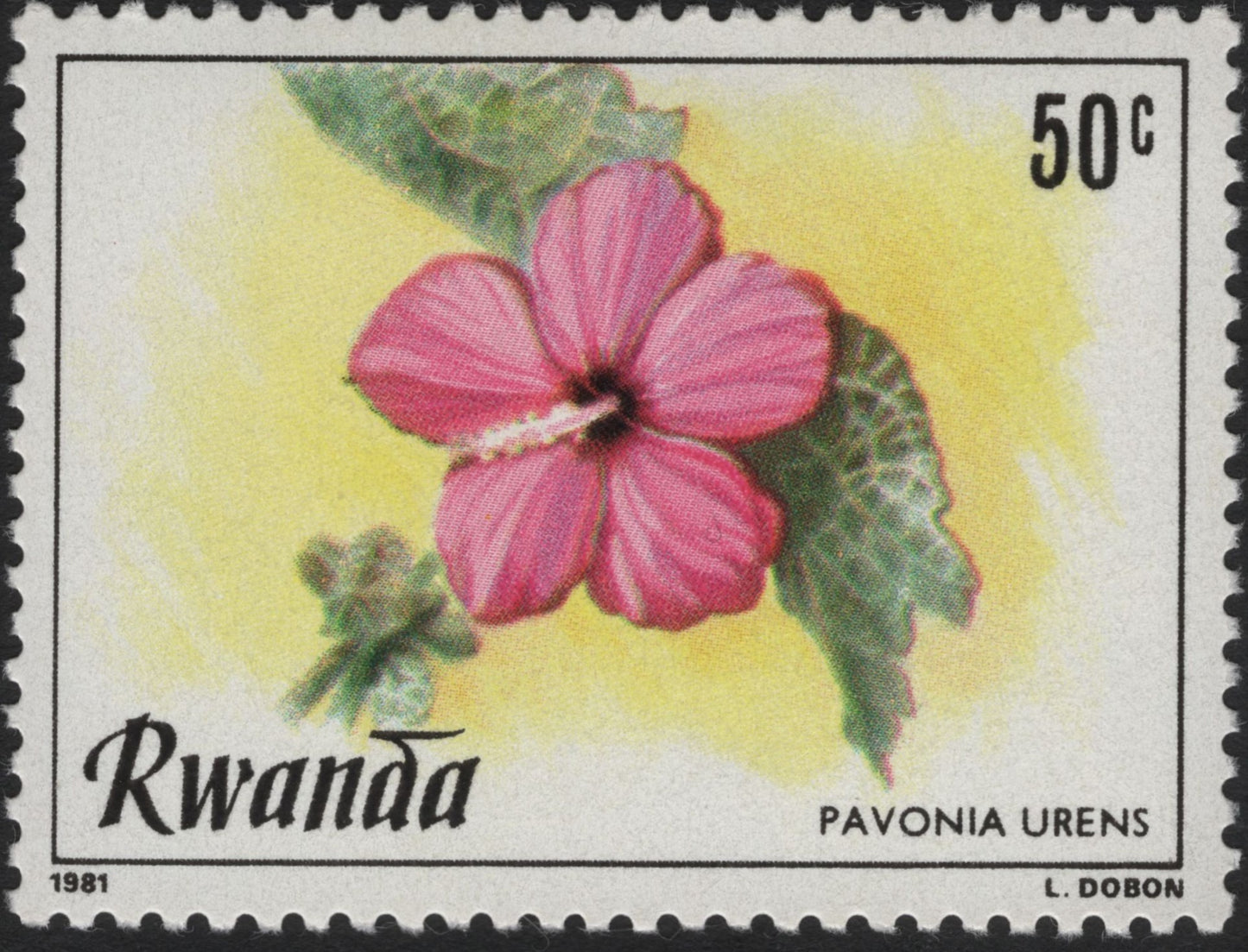SCG6612 - Rwanda 1981 – Pavonia urens (Floral Issue)
