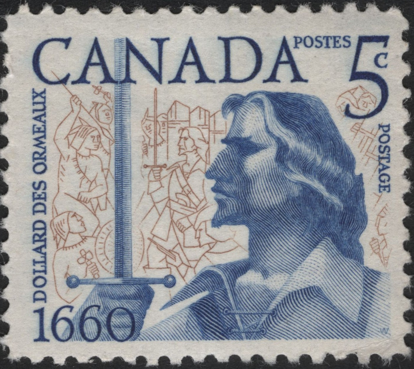 SCG6674 - Canada 1960 – Adam Dollard des Ormeaux Commemorative (5¢)