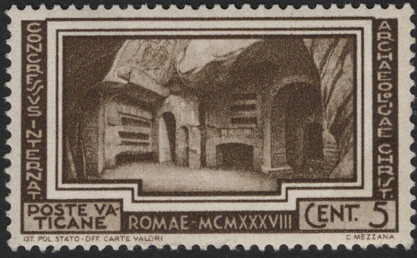 SCG6957 - Vatican City, 1938 “Christian Archaeology Congress” (5 centesimi)