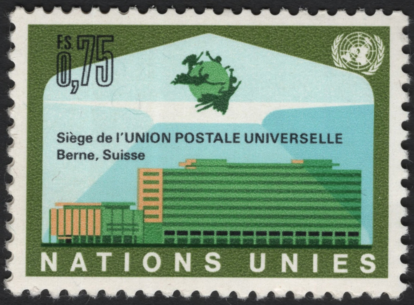 SCG7064 - United Nations (Geneva) – 0.75 F.S. “Siège de l’Union Postale Universelle, Berne”