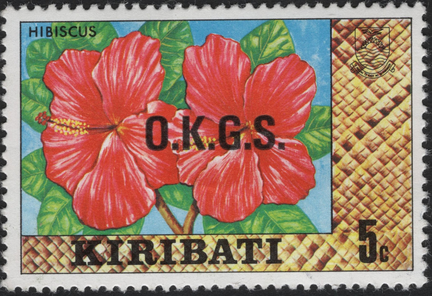 SCG7065 - Kiribati 5c “Hibiscus” (O.K.G.S. Overprint)
