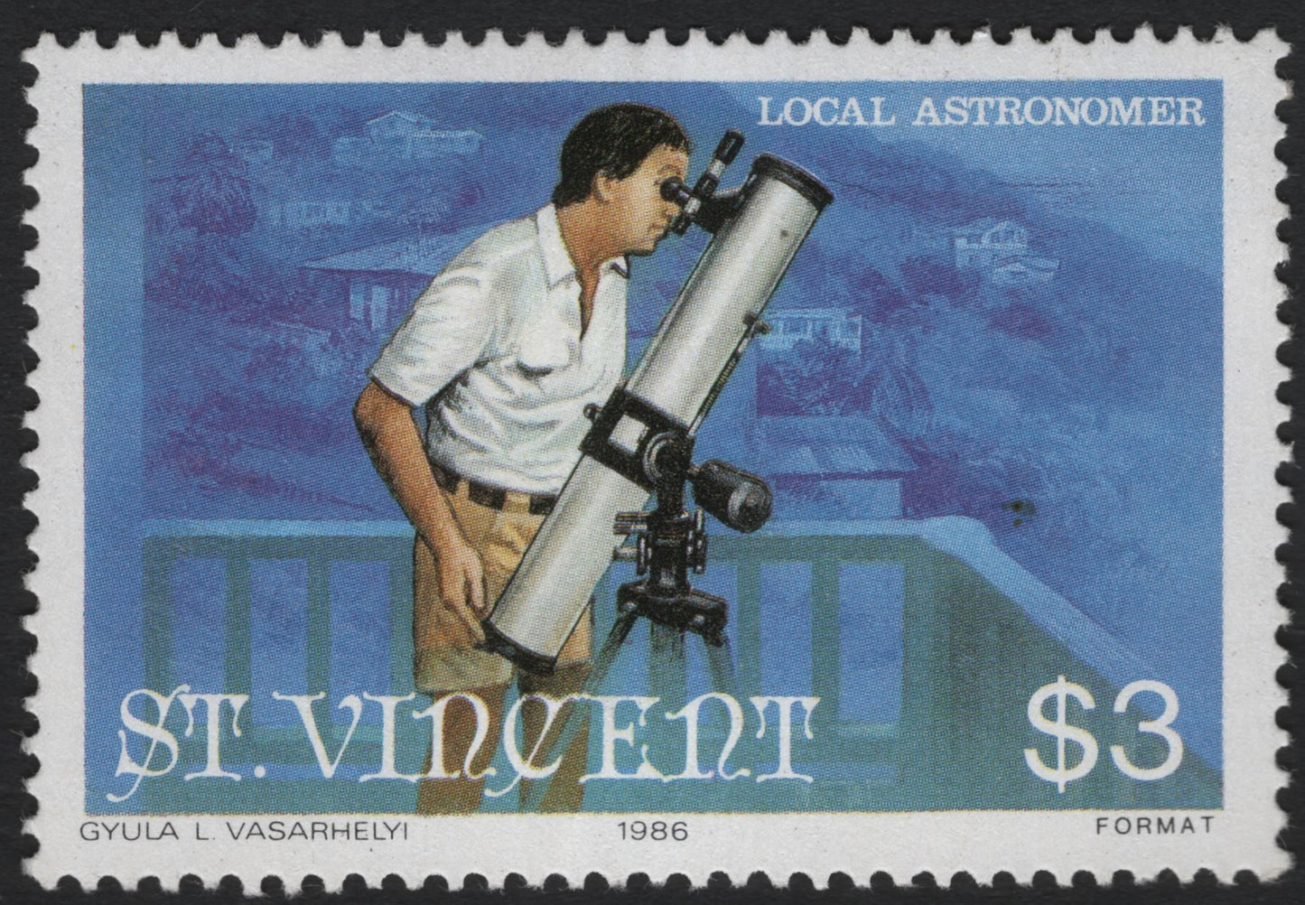 SCG7068 - St. Vincent $3 “Local Astronomer” (1986)