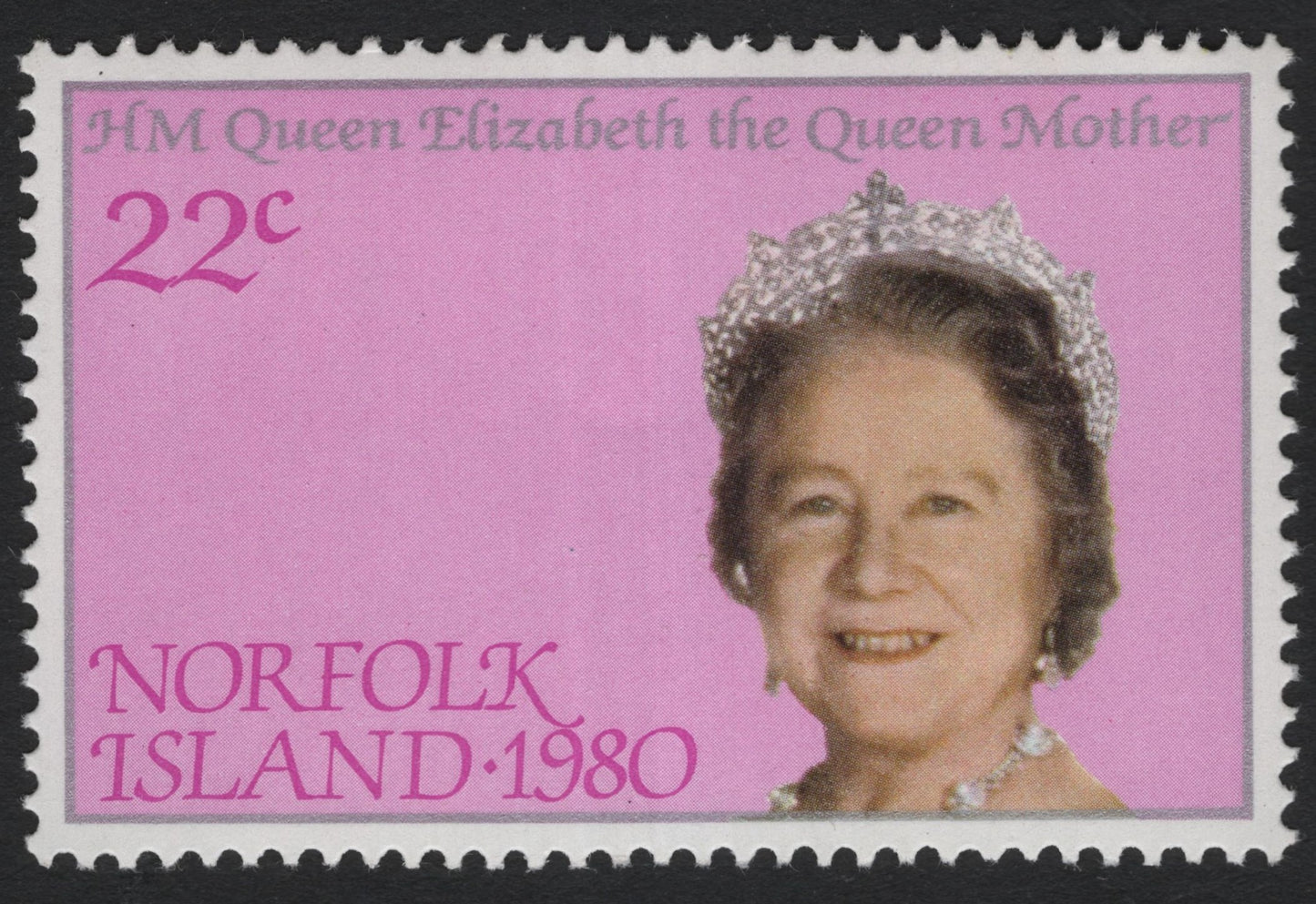 SCG7079 - Norfolk Island – 1980, 22c “HM Queen Elizabeth the Queen Mother”