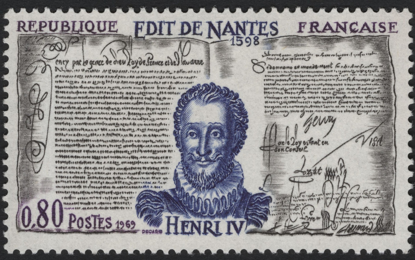 SCG7086 - France 1969 “Édit de Nantes, 1598” (Henri IV)
