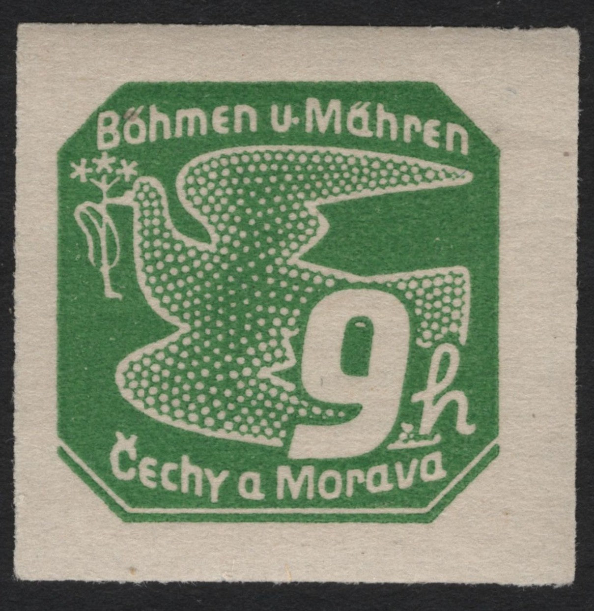 SCG7286 - Bohemia and Moravia 9h Dove Definitive (1940)