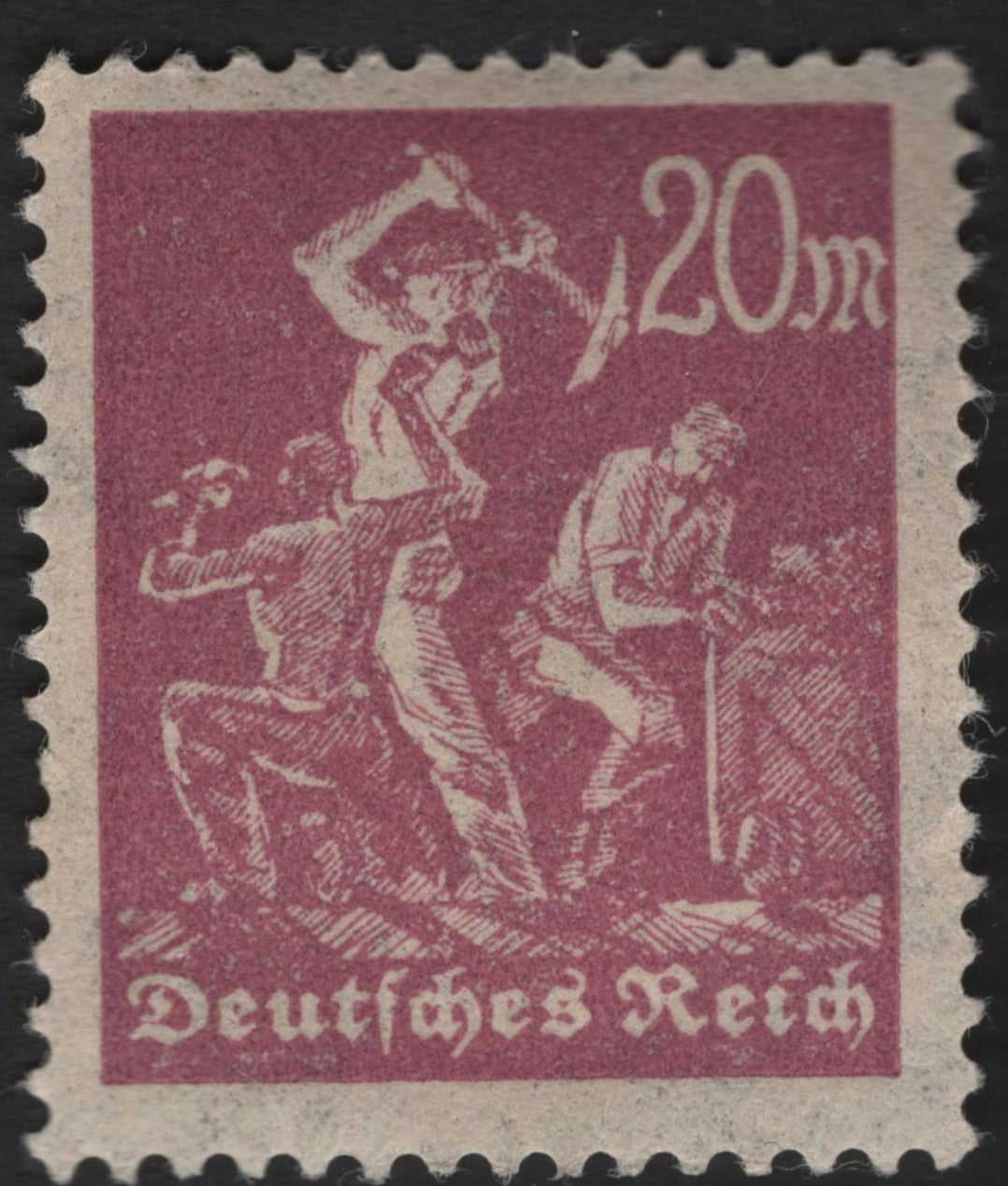 SCG7301 - Germany 1923 – 20 Mark “Workers” Inflation Period Stamp