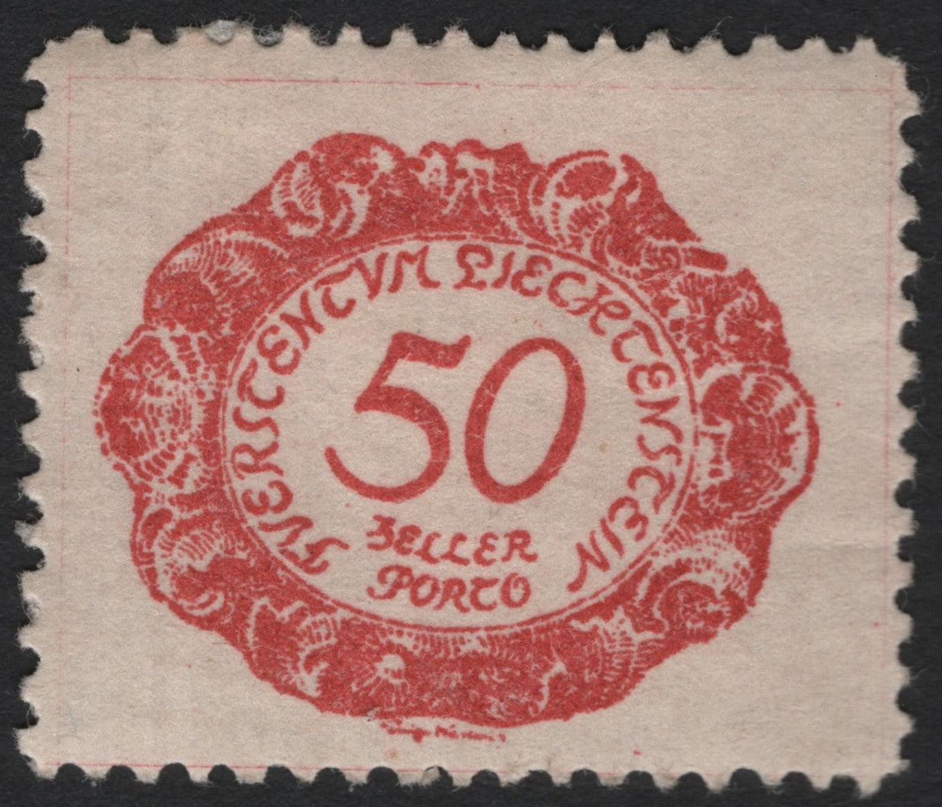 SCG7319 - Liechtenstein 50 Heller Postage Due Stamp (1920)