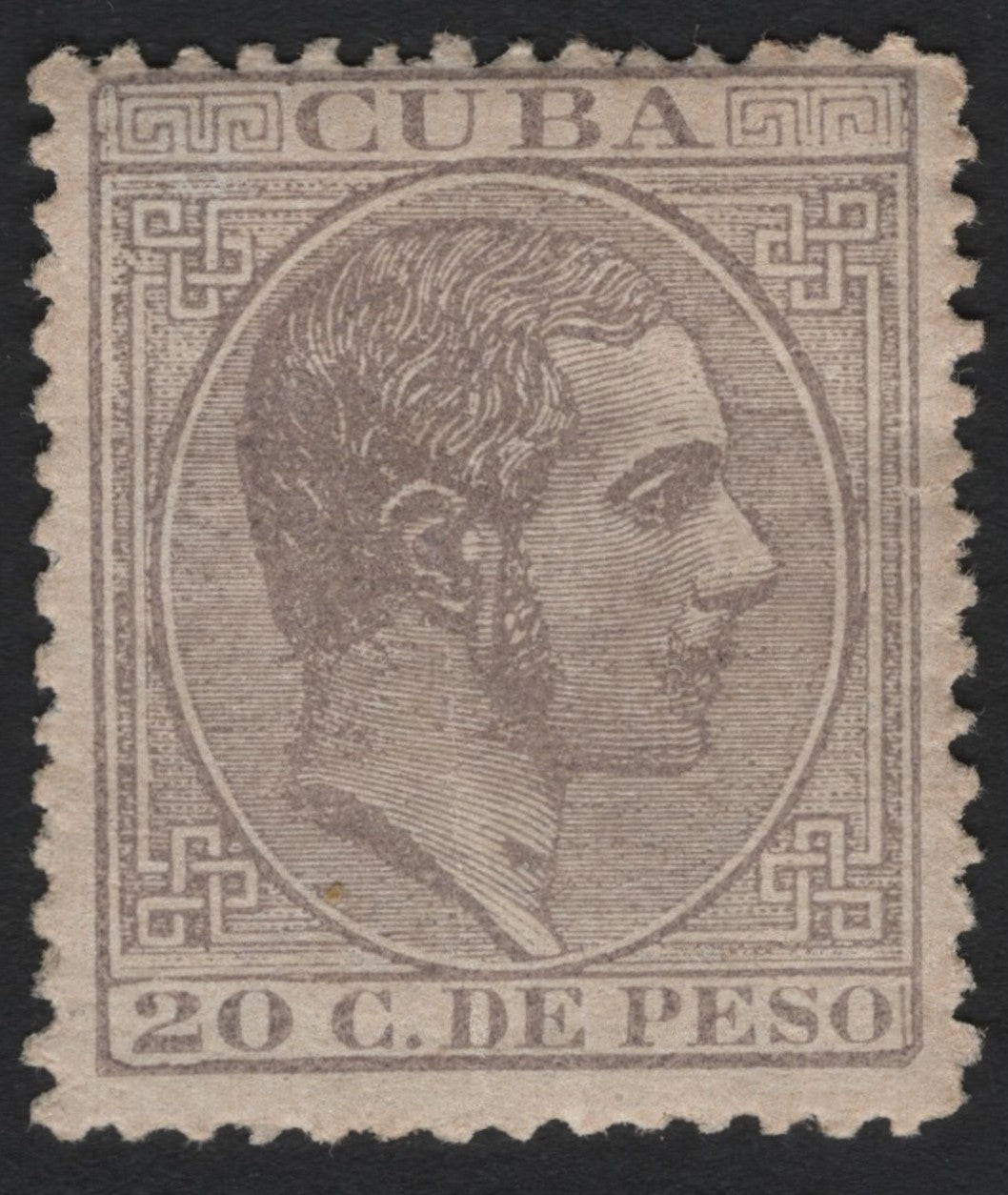 SCG7335 - Cuba 20 Centavos de Peso – King Alfonso XII Definitive (1880s)