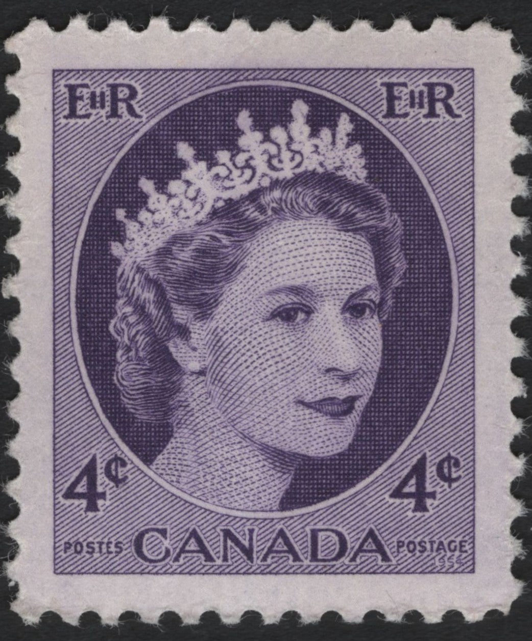 SCG7345 - Canada 1954 Queen Elizabeth II – Wilding Definitive (4¢ Violet)