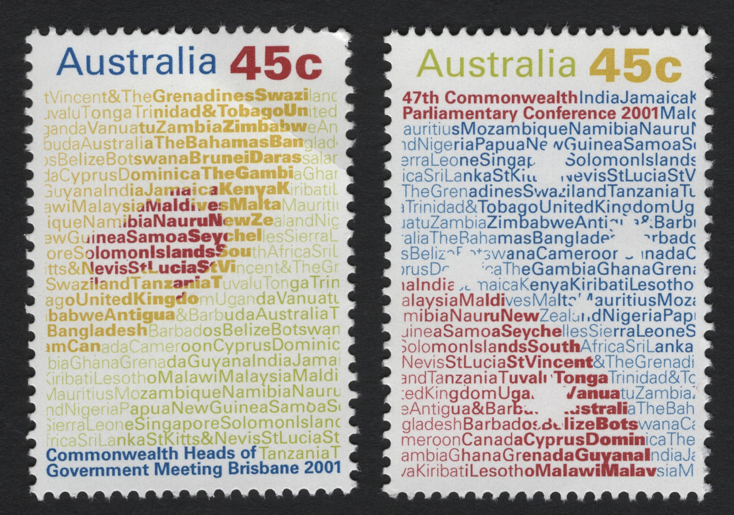 SCG7445 - Australia – 2001 Commonwealth Conferences (Set of 2)