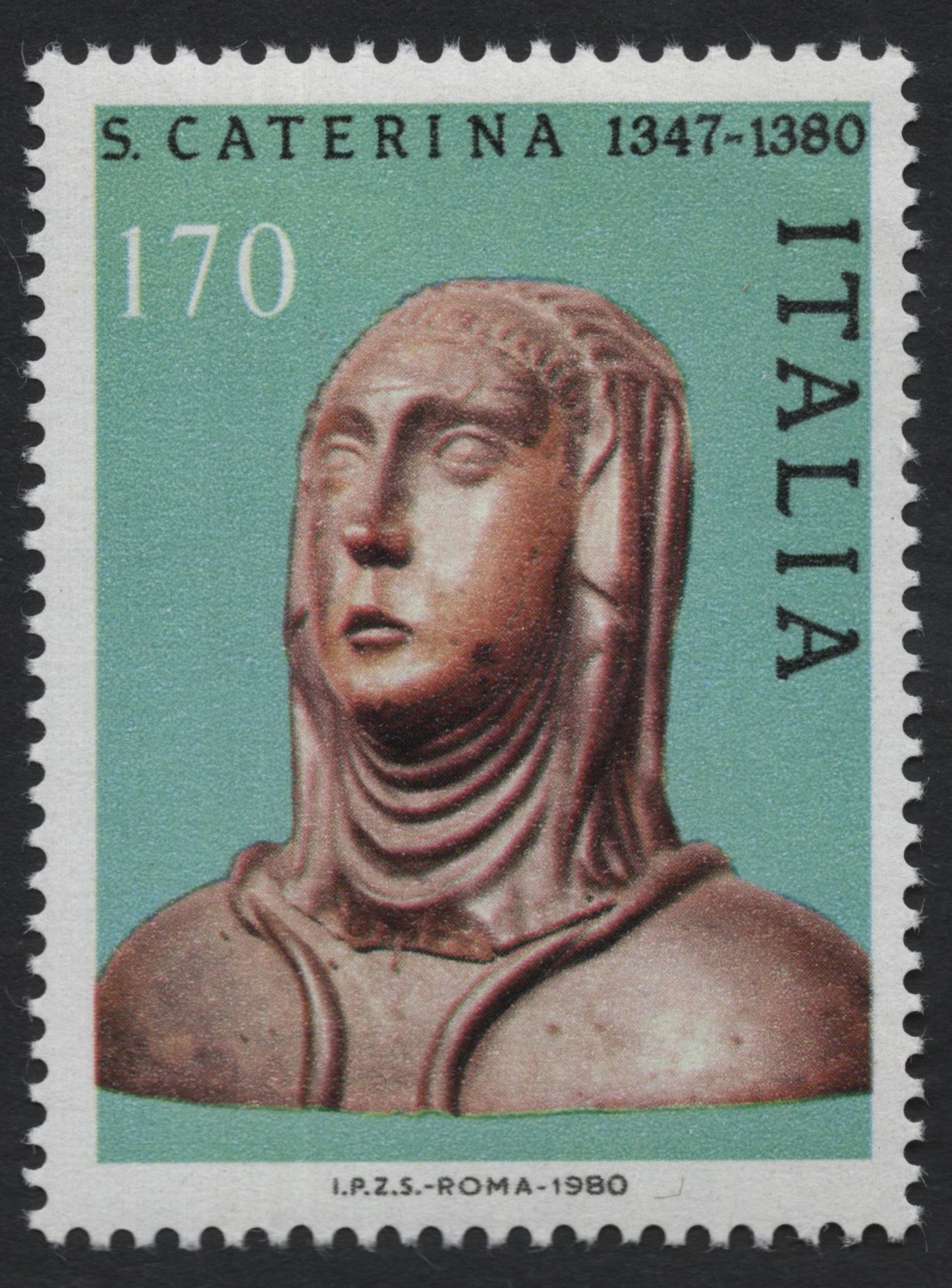 SCG7665 - Saint Catherine of Siena (1347–1380) – Italian Commemorative Issue, 1980
