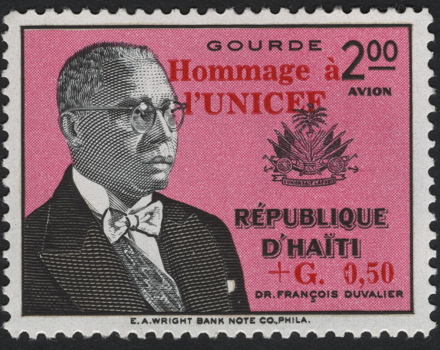 SCG7750 - Haiti 1960s “Hommage à l’UNICEF” Airmail – Dr. François Duvalier