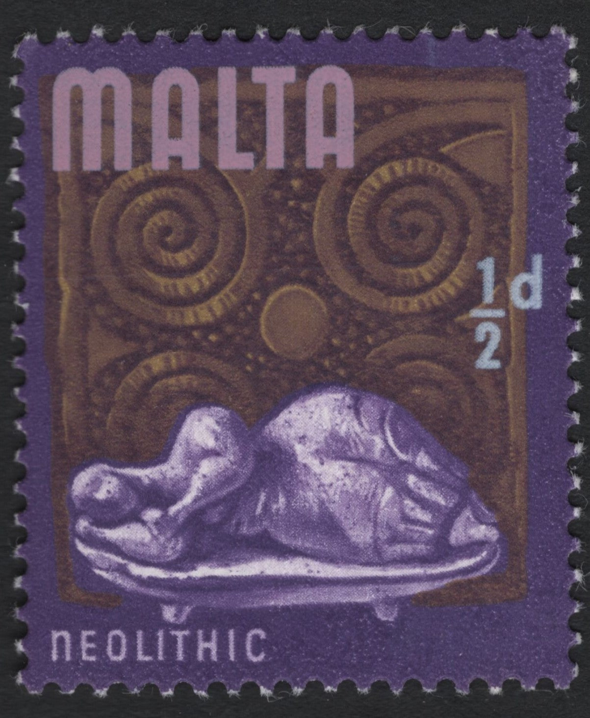 SCG7762 - Malta ½d “Sleeping Lady” – Neolithic Sculpture Issue (1969)