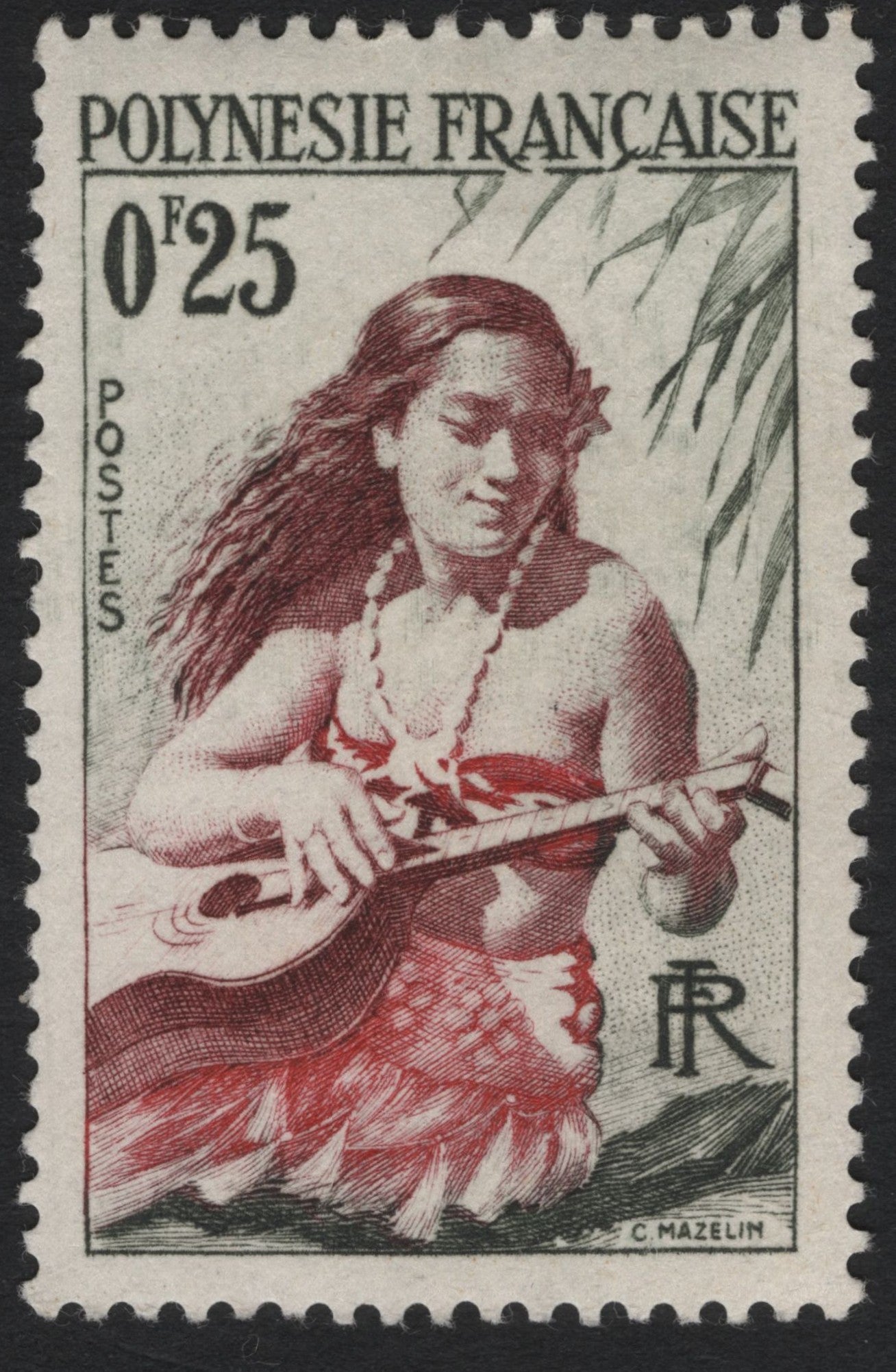 SCG7764 - Polynesia – Tahitian Woman Playing the Ukulele (c.1958)
