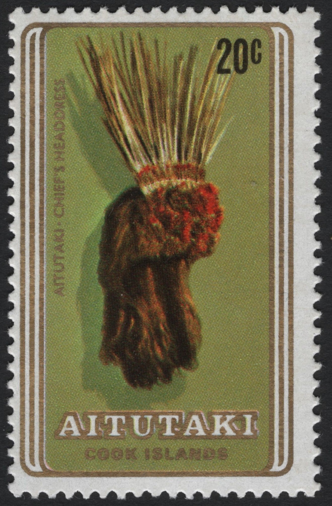 SCG7766 - Aitutaki Chief’s Headdress – Cook Islands 20c (Cultural Heritage Series)