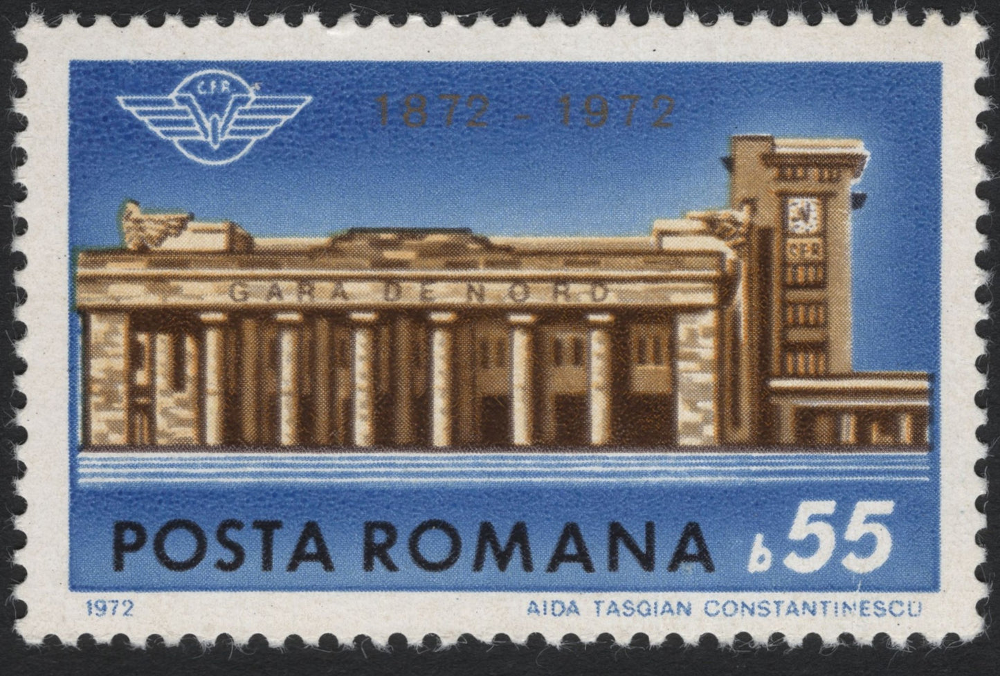 SCG7832 - Romania 1972 – Centenary of Bucharest North Railway Station (Gara de Nord)