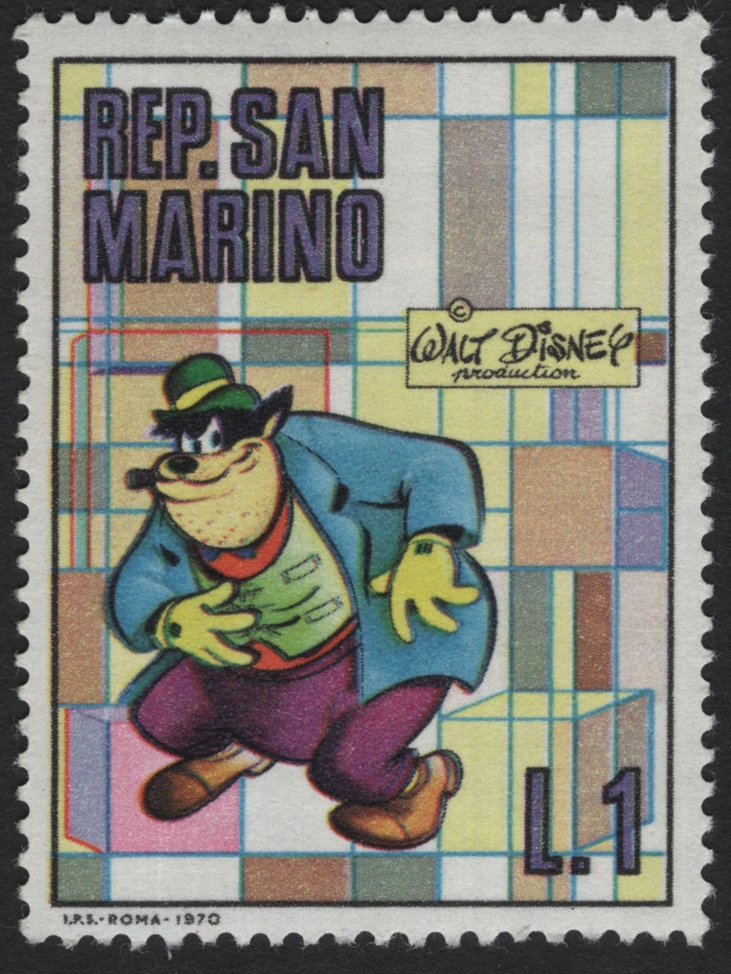 SCG7839 - San Marino 1970 – Walt Disney “Beagle Boy” Comic Stamp